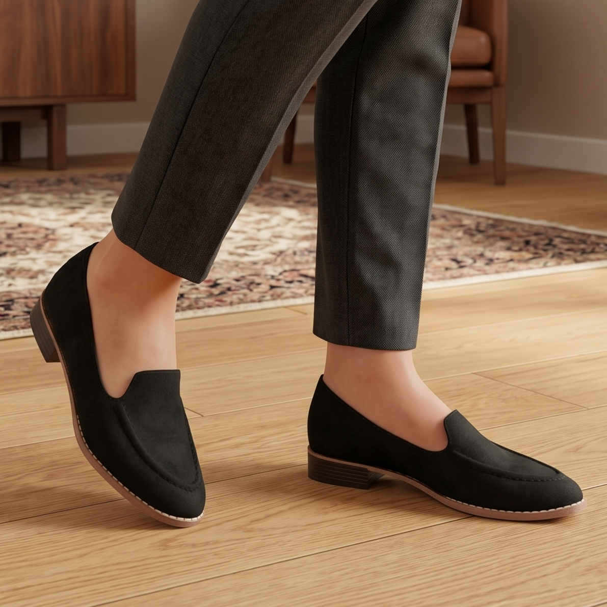 Mocasines de Gamuza Estilo Loafer — Modelo Vela