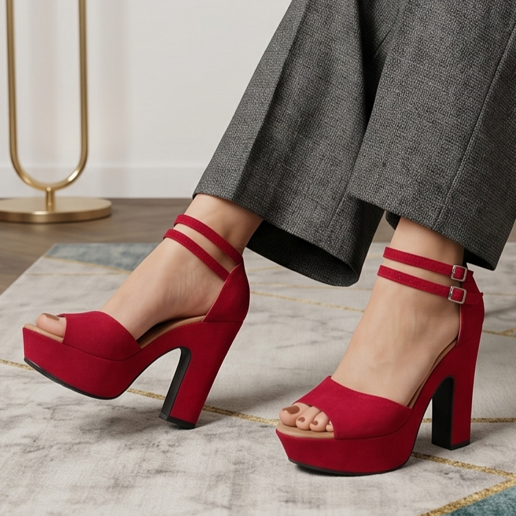 Sandalias de Gamuza con Plataforma — Modelo Zamira