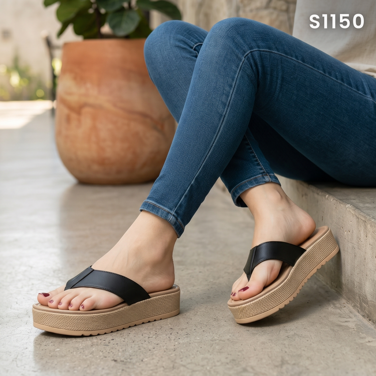 Sandalias de Plataforma con Faja Ancha — Modelo Genoveva