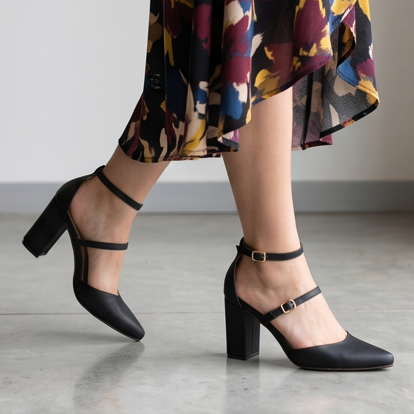 Zapatos de Punta Fina con Doble Faja — Modelo Venecia