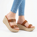 Sandalias de Gamuza con Plataforma Trenzada — Modelo Vienna