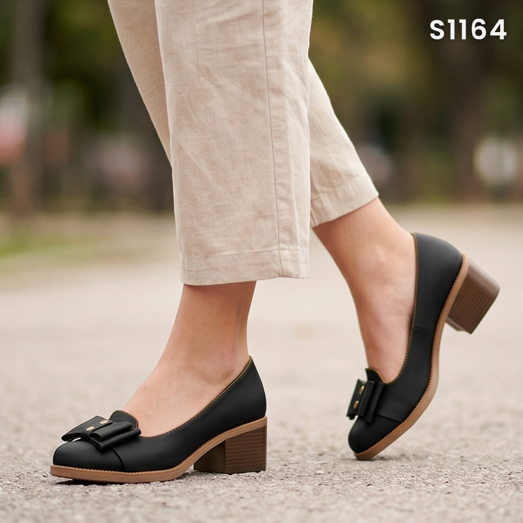 Zapatos de Cuerina con Moño Decorativo — Modelo Corfu