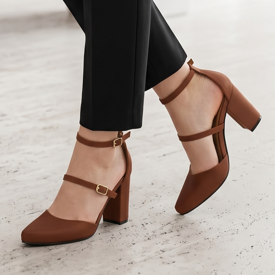 Zapatos de Punta Fina con Doble Faja — Modelo Venecia
