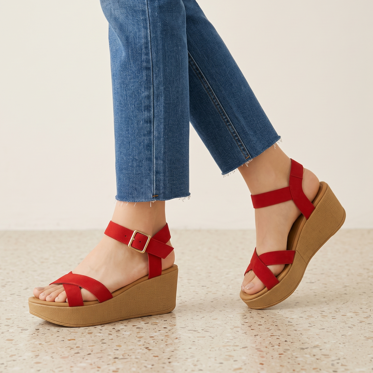 Sandalias de Plataforma con Tiras Cruzadas — Modelo Isolda