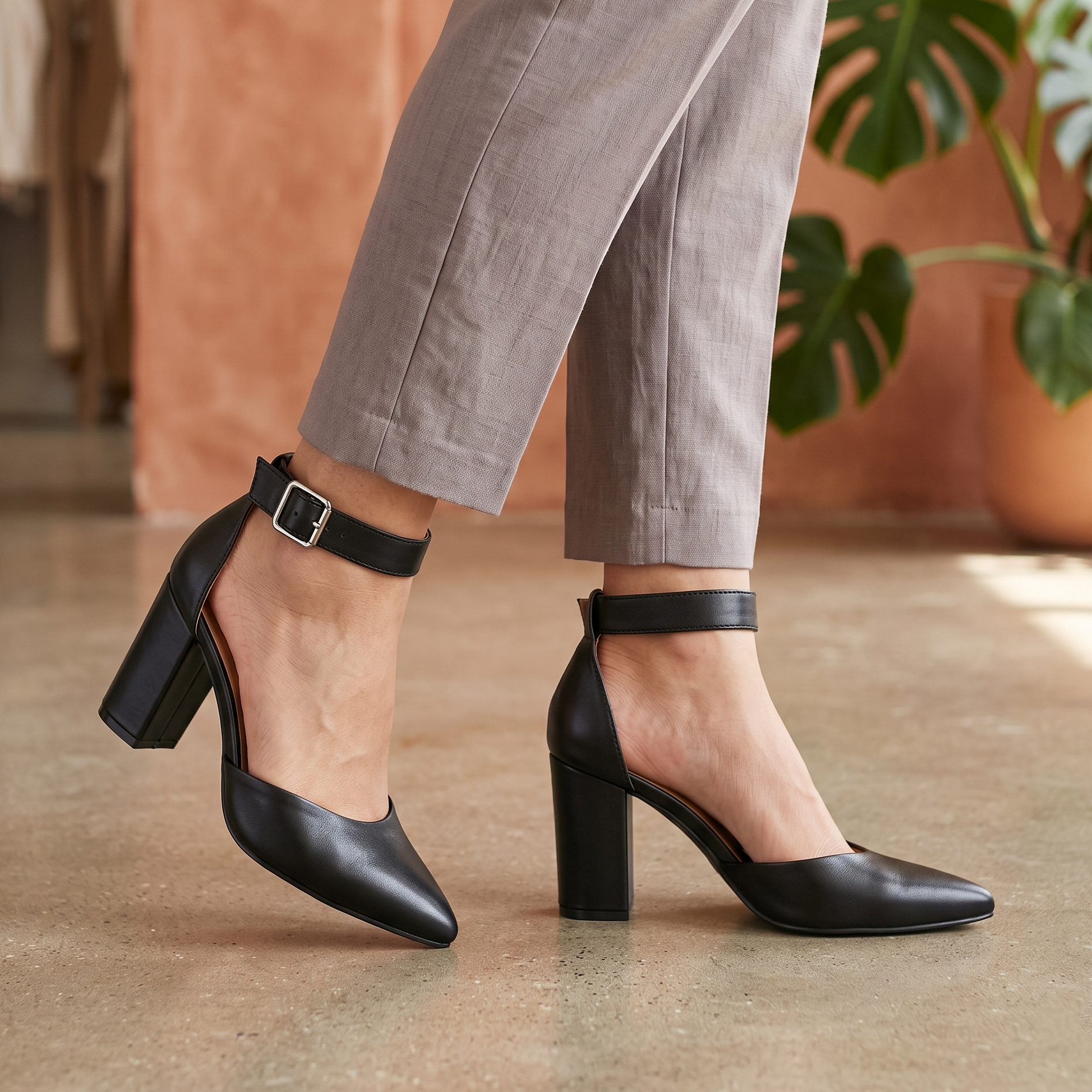 Tacones de Punta Fina con Pulsera — Modelo Soledad