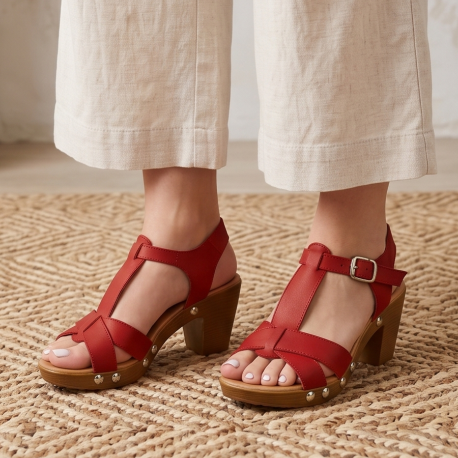 Sandalias de Tacón Alto con Remaches — Modelo Jael