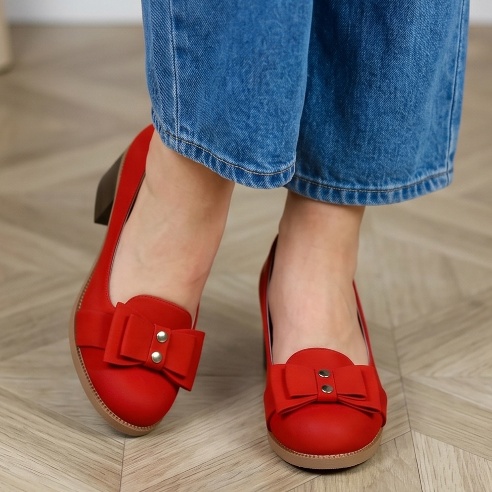 Zapatos de Cuerina con Moño Decorativo — Modelo Corfu
