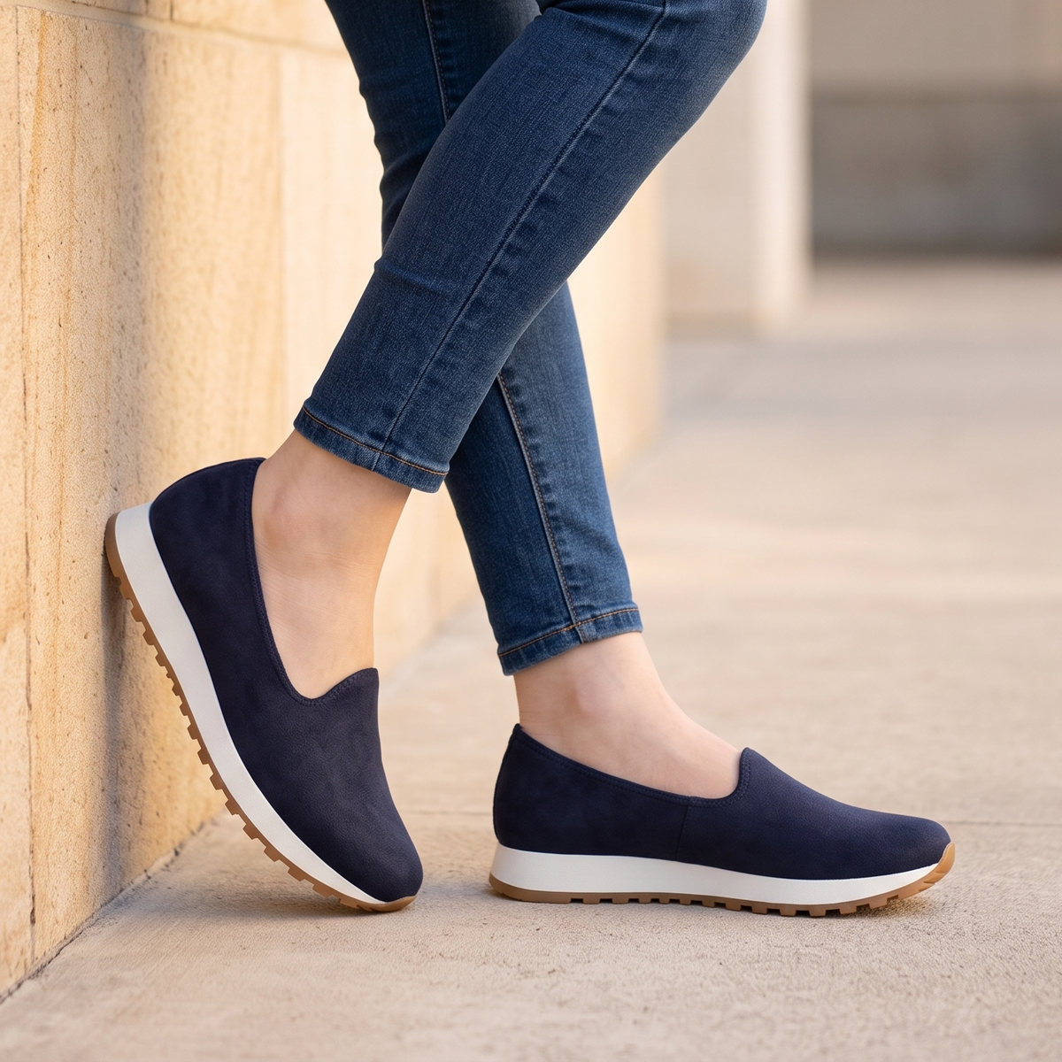 Mocasines de Tela con Suela Balanz — Modelo Lorena