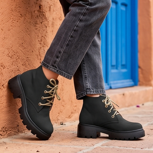 Botines de Gamuza con Cordones — Modelo Barbara