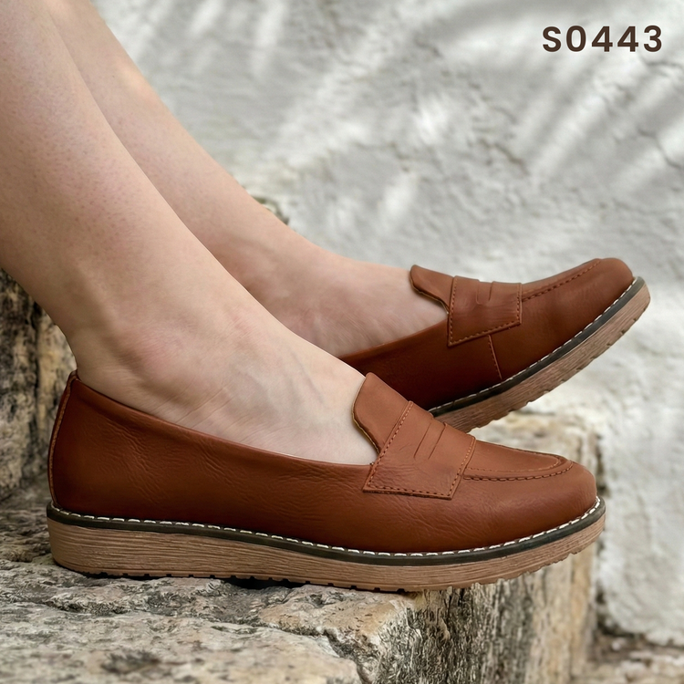 Mocasines de Cuerina con Costuras — Modelo Ana Cristina