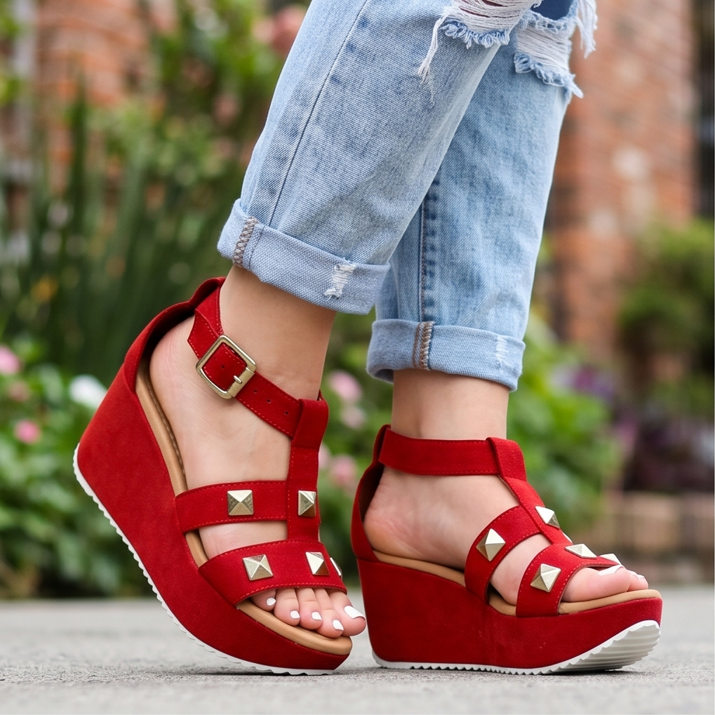 Sandalias de Plataforma con Tachuelas — Modelo Anahi
