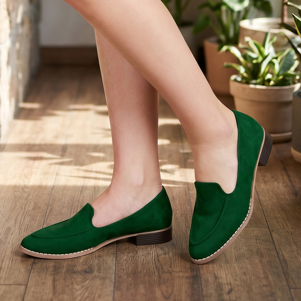 Mocasines de Gamuza Estilo Loafer — Modelo Vela