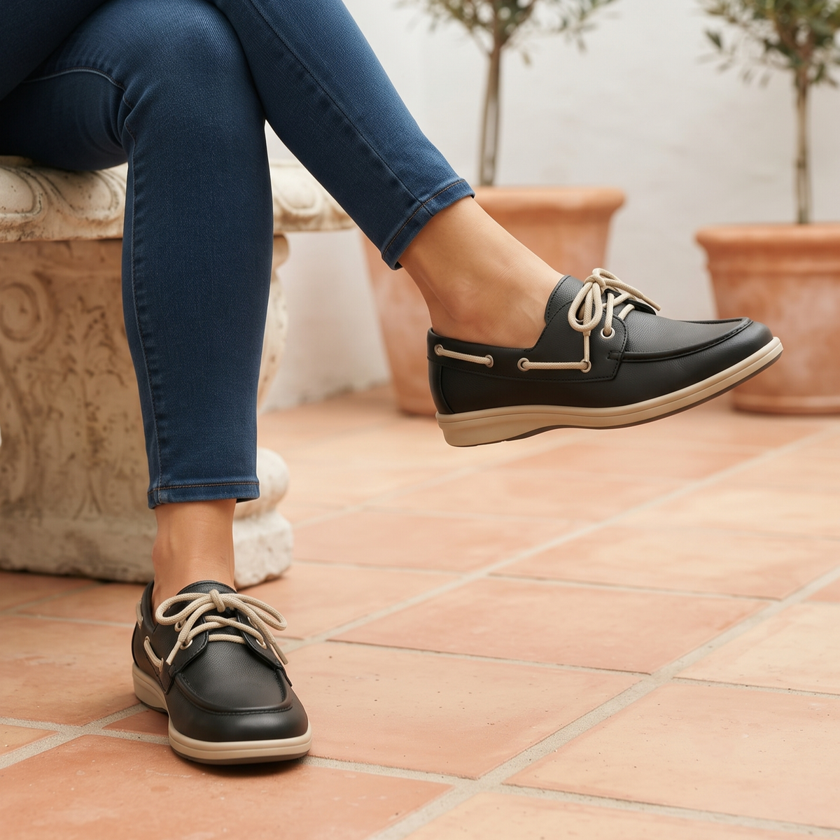 Mocasines Nauticos con Cordones — Modelo Camila
