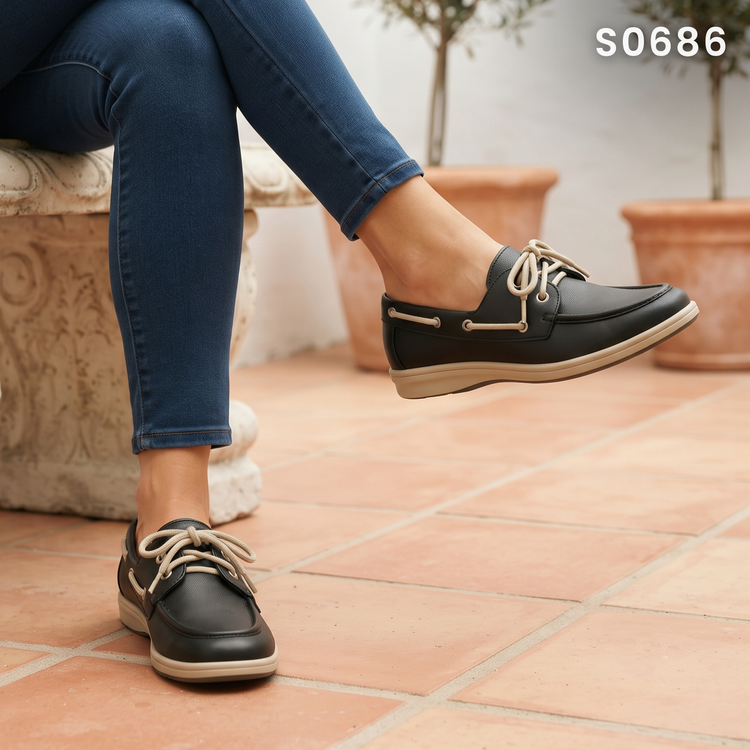 Mocasines Nauticos con Cordones — Modelo Camila