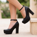 Zapatos de Tacón Cuadrado con Plataforma — Modelo Tania