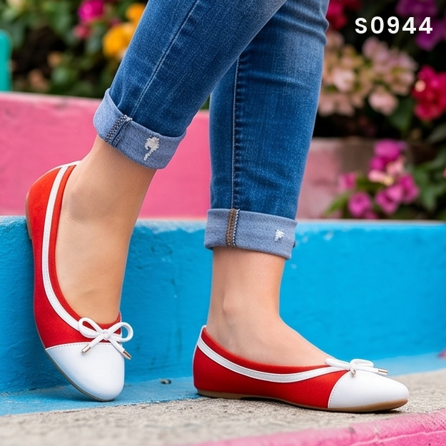 Flats de Punta Redonda con Moño — Modelo Katia