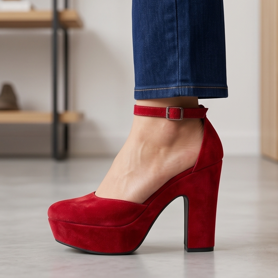 Zapatos de Gamuza con Plataforma — Modelo Gabriela