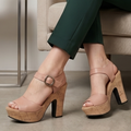 Sandalias de Plataforma Tacón Corcho — Modelo Fiona