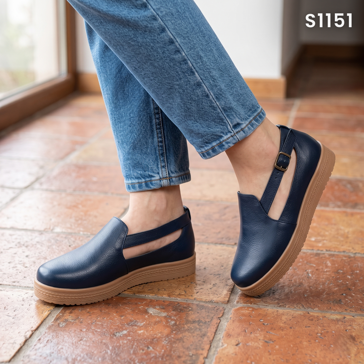 Mocasines con Hebilla y Plataforma — Modelo Keila