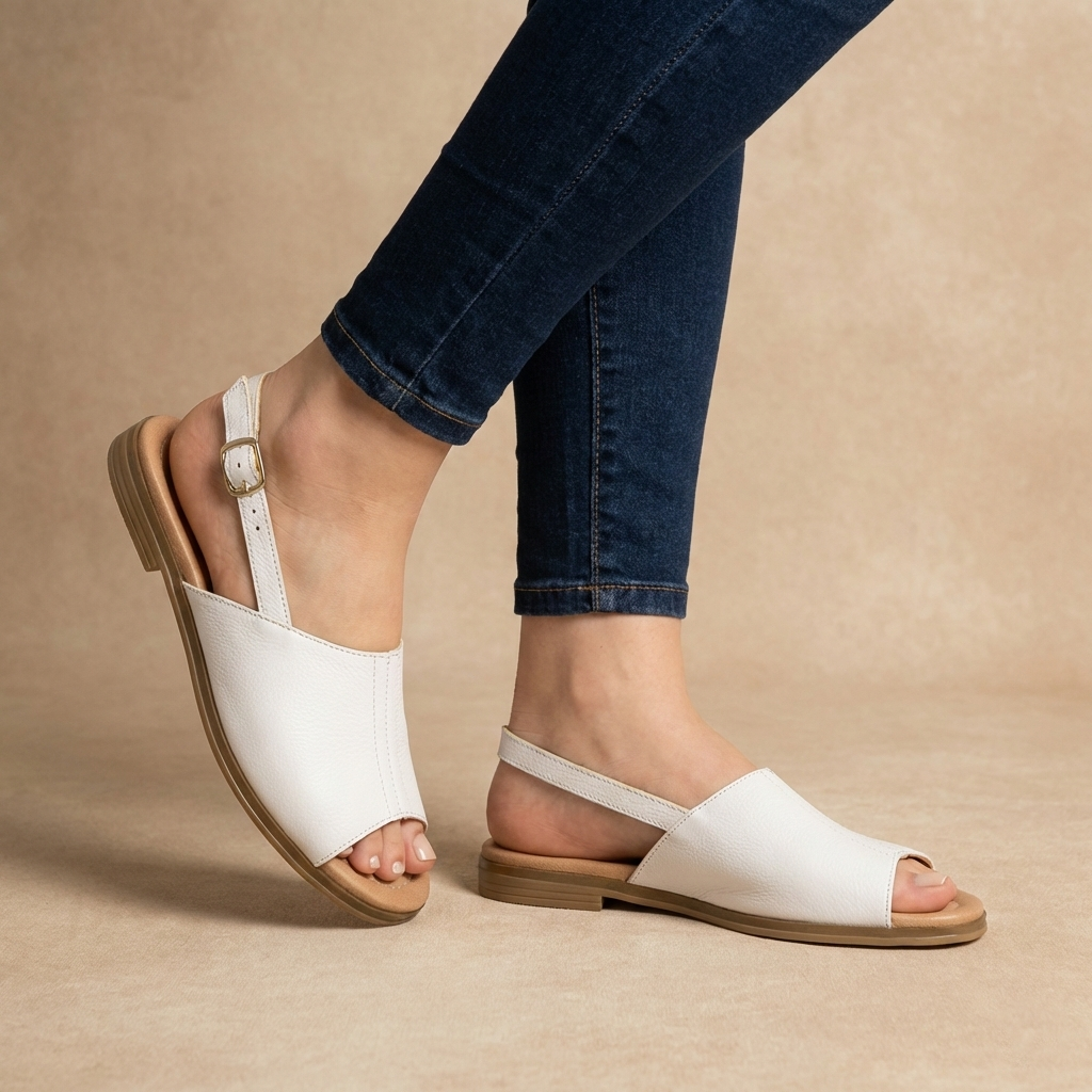 Sandalias Slingback con Hebilla — Modelo Azucena