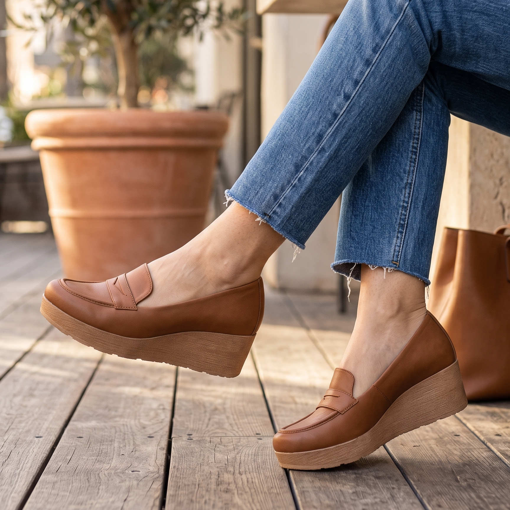Mocasines con Plataforma de Cuña — Modelo Julieta