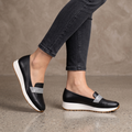 Mocasines con Plataforma y Faja Brillante — Modelo Samantha