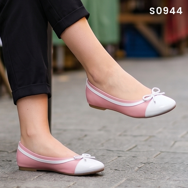 Flats de Punta Redonda con Moño — Modelo Katia