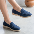 Mocasines de Tela Jean con Antifaz — Modelo Brenda