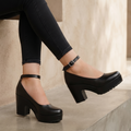 Zapatos de Plataforma con Correa al Tobillo — Modelo Ana Victoria