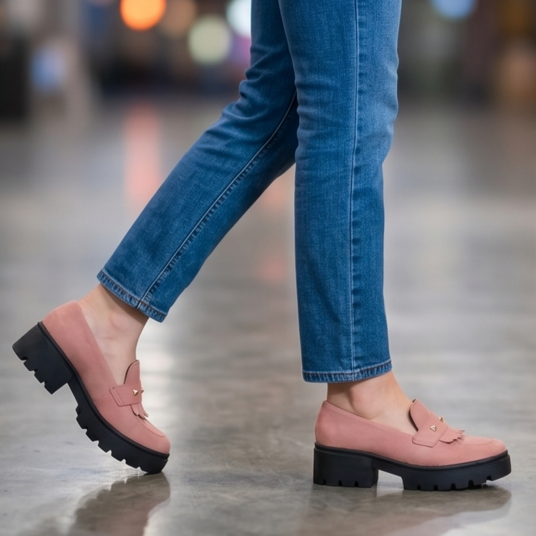 Mocasines con Flecos y Tachuelas — Modelo Sonia