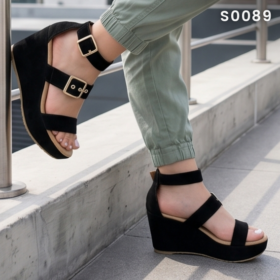 Sandalias de Gamuza con Plataforma — Modelo Luisa Fernanda