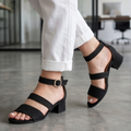 Sandalias de Fajas con Tacón Grueso — Modelo Ursula