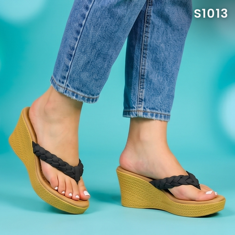 Sandalias de Tiras Trenzadas con Plataforma — Modelo Positano