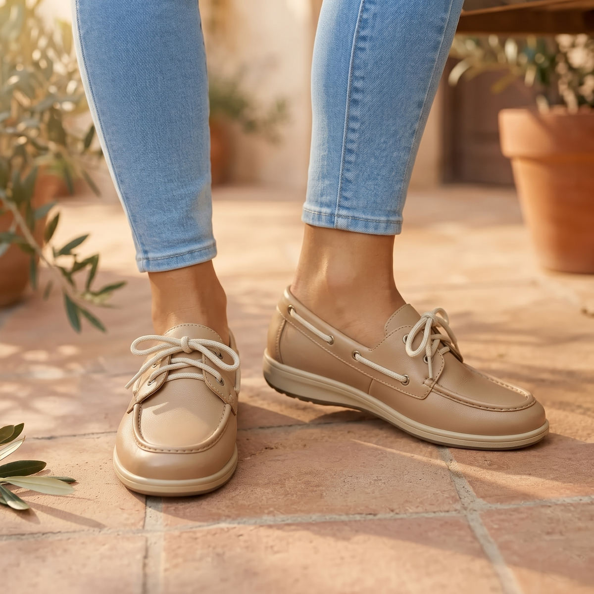 Mocasines Nauticos con Cordones — Modelo Camila