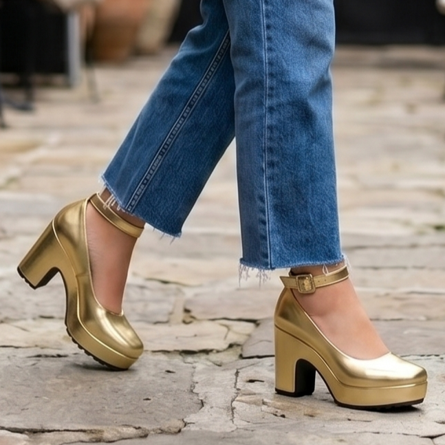 Zapatos con Plataforma y Gargantilla — Modelo Eclipse