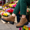 Botines de Gamuza con Cordones — Modelo Barbara