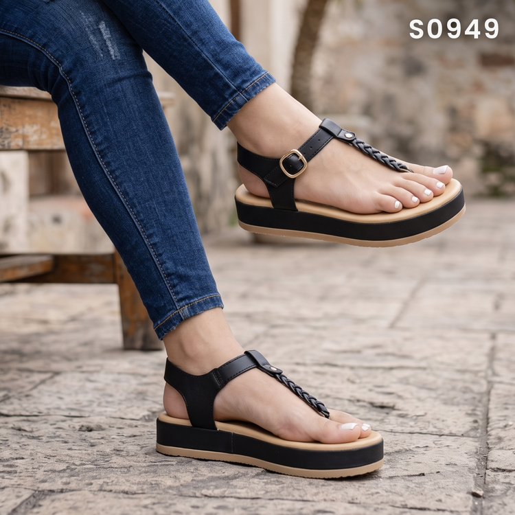 Sandalias Trenzadas con Plataforma — Modelo Idalia