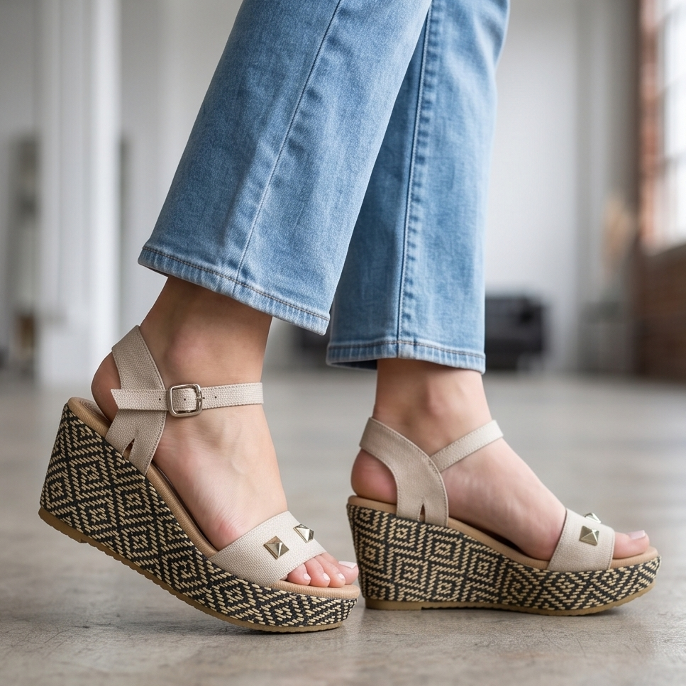 Sandalias de Plataforma con Tachas — Modelo Maite