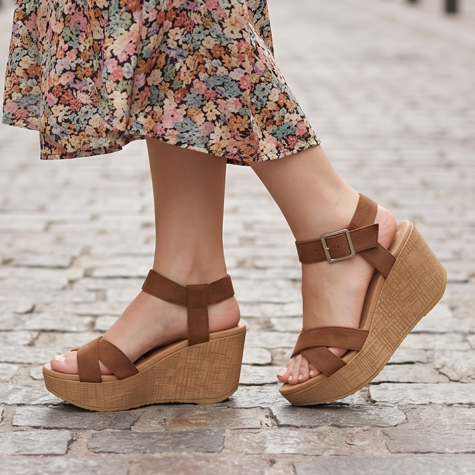 Sandalias de Gamuza con Plataforma — Modelo Onix