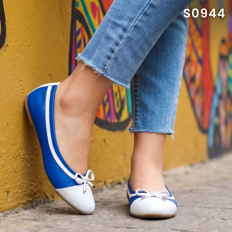 Flats de Punta Redonda con Moño — Modelo Katia