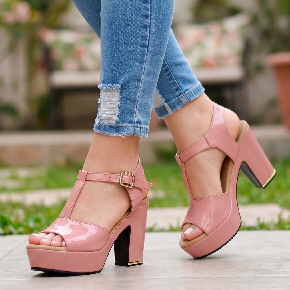 Sandalias de Charol con Plataforma — Modelo Salma