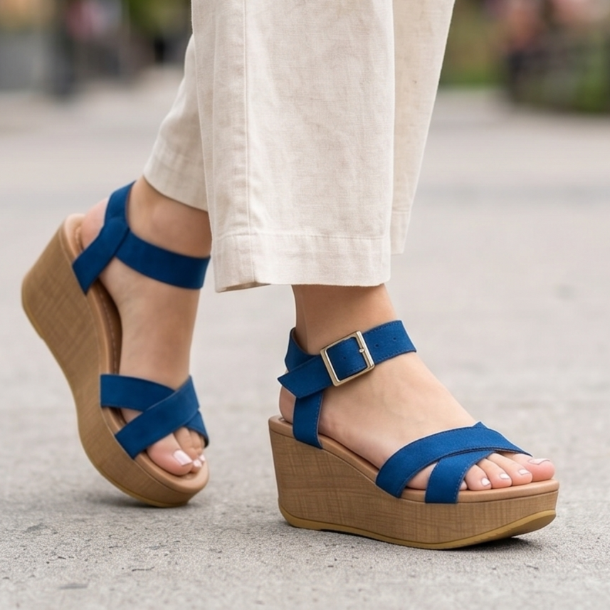 Sandalias de Gamuza con Plataforma — Modelo Onix