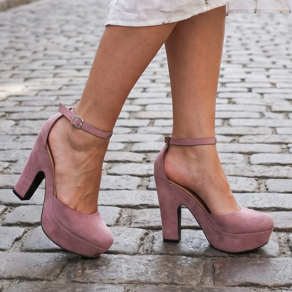 Zapatos de Gamuza con Plataforma — Modelo Gabriela