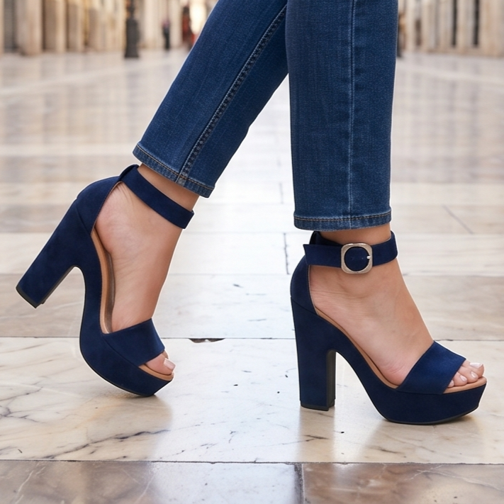 Sandalias de Gamuza con Plataforma — Modelo Encanto