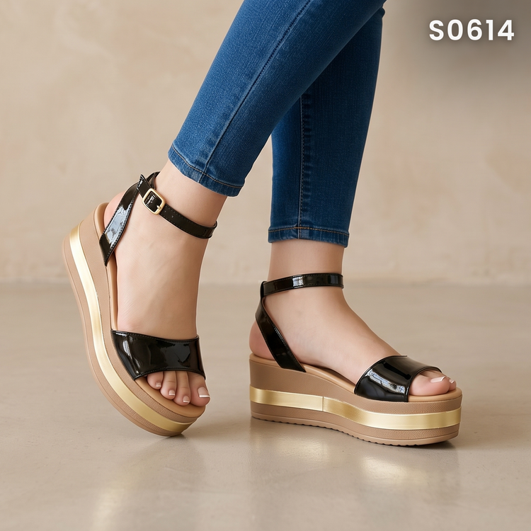 Sandalias de Charol con Plataforma — Modelo Nora