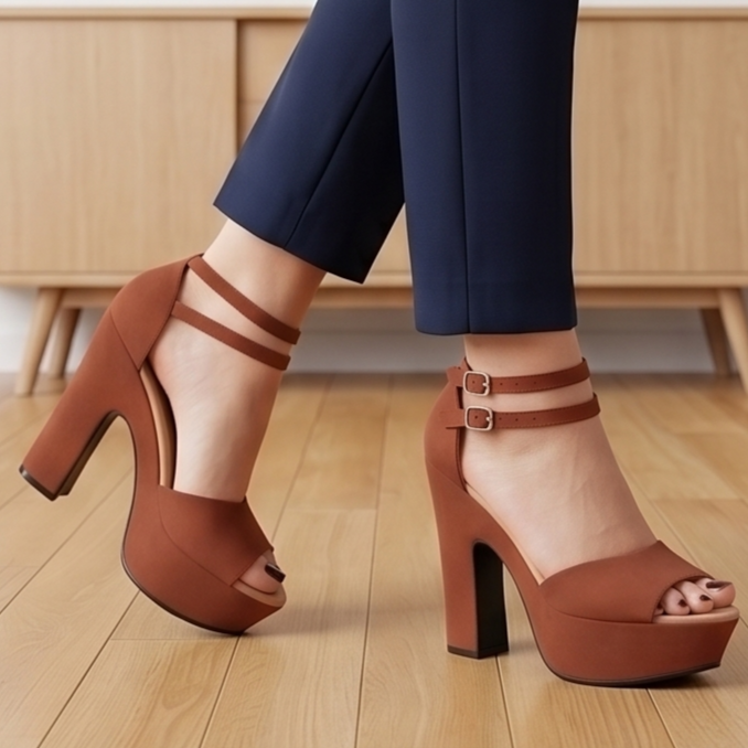 Sandalias de Gamuza con Plataforma — Modelo Zamira
