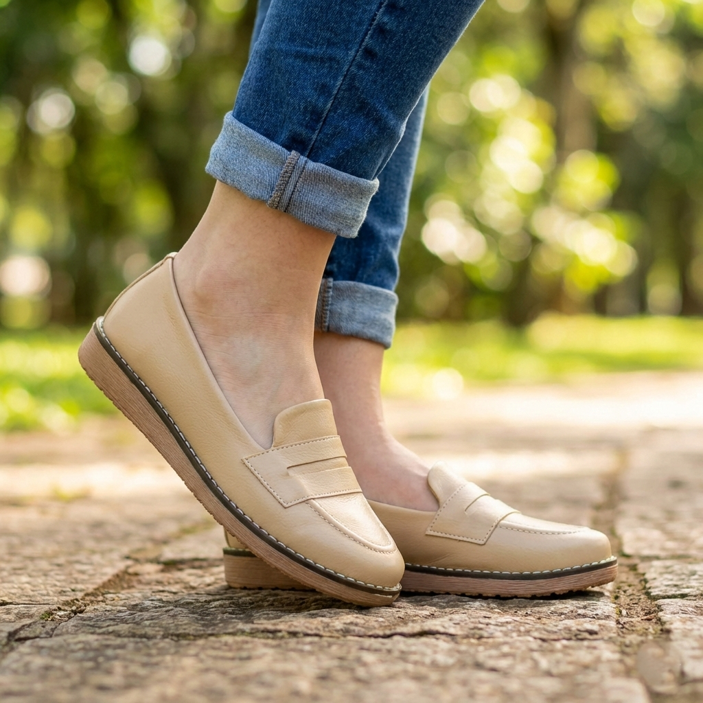 Mocasines de Cuerina con Costuras — Modelo Ana Cristina
