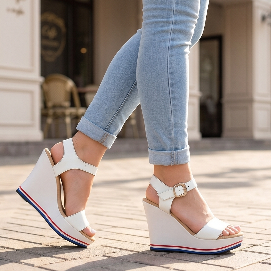 Sandalias de Cuerina con Plataforma — Modelo Sibila