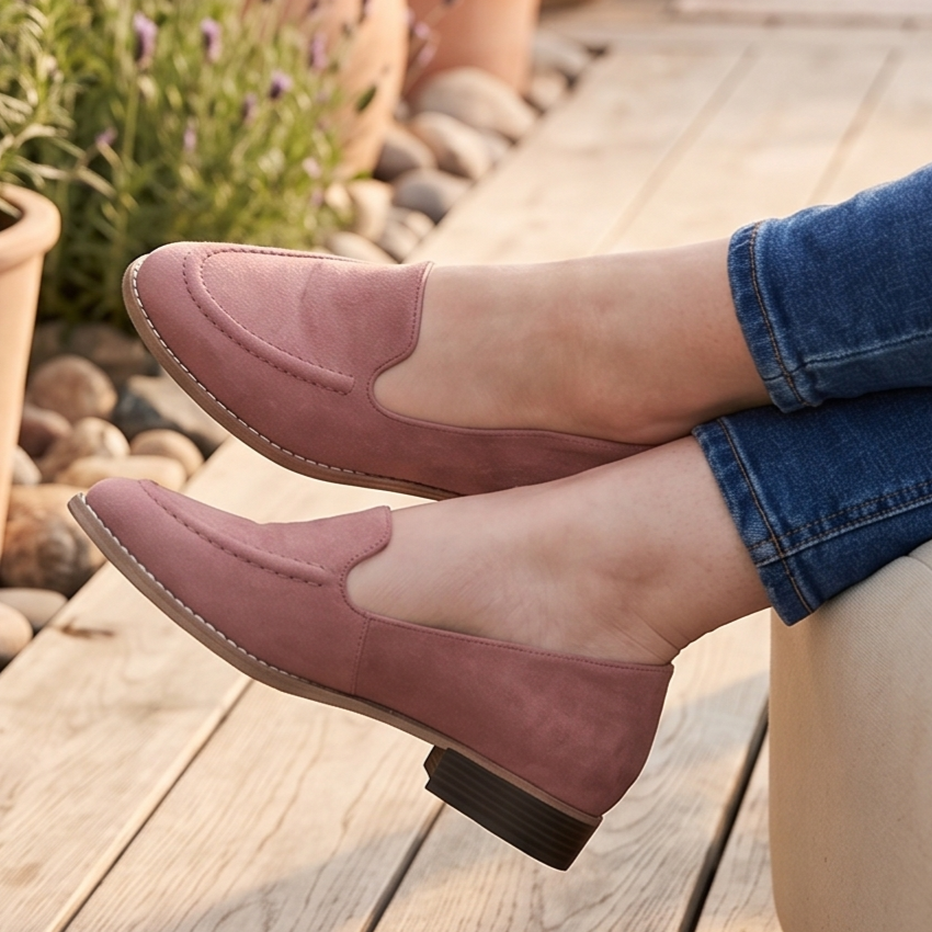 Mocasines de Gamuza Estilo Loafer — Modelo Vela