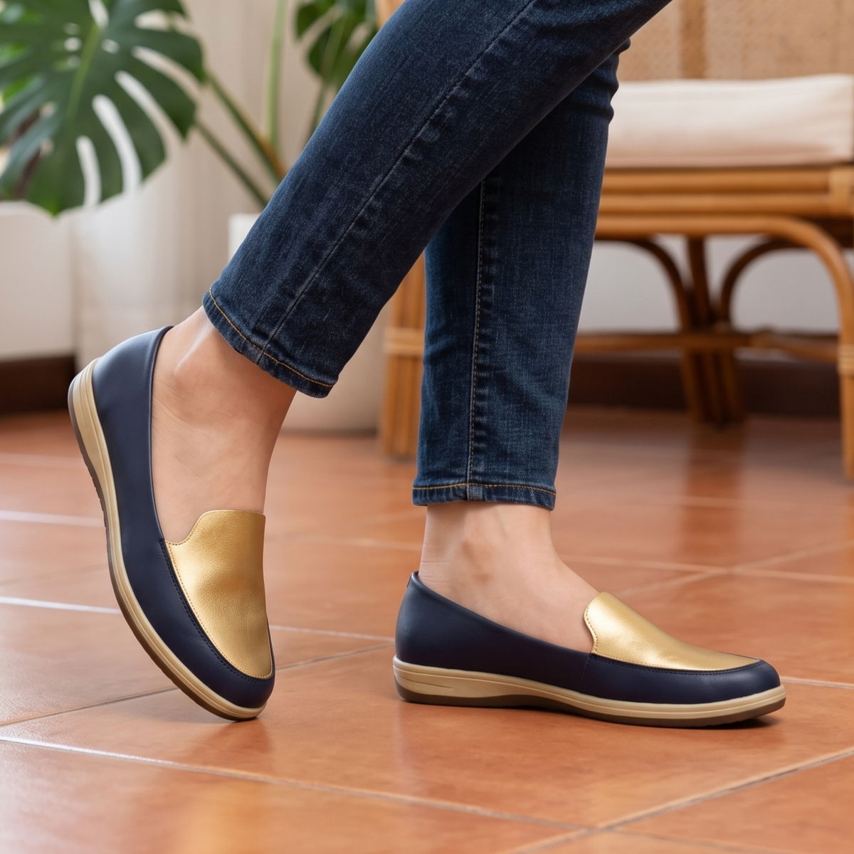 Mocasines Bicolor con Suela Sperry — Modelo Patricia